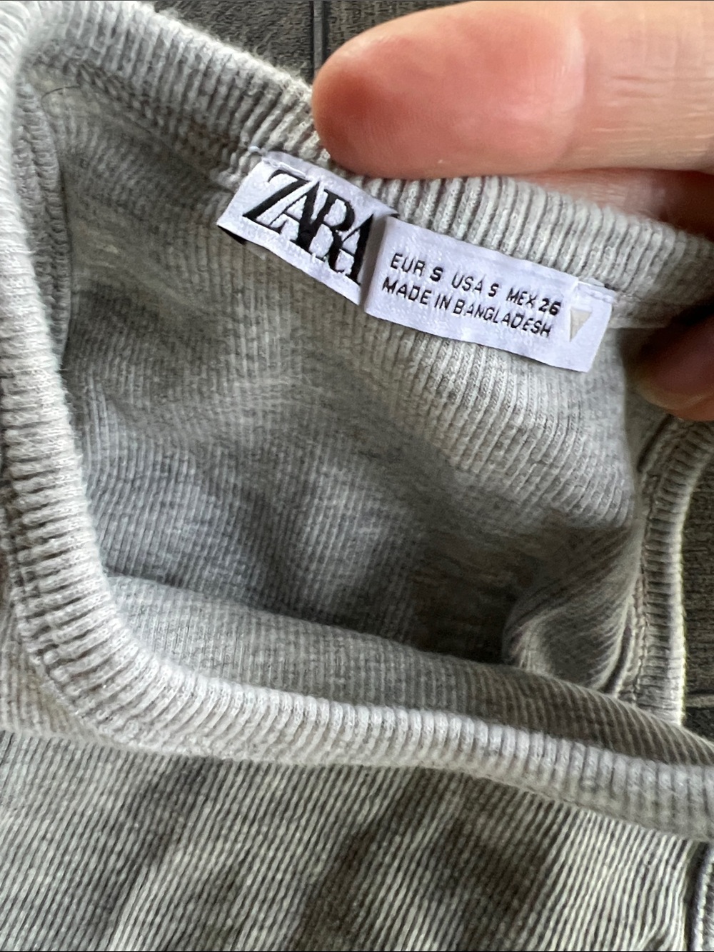 Zara Light Gray Ribbed Tank - Picture 2 of 3